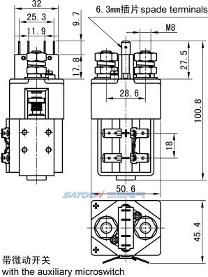 Контактор постоянного тока Sayoon ZJW100A