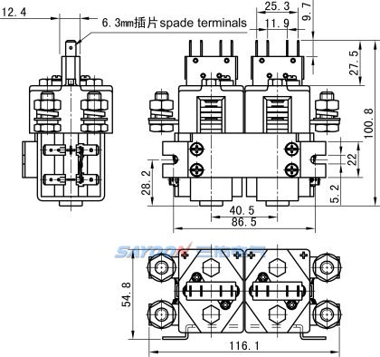 Контактор постоянного тока Sayoon CZWB100A-2