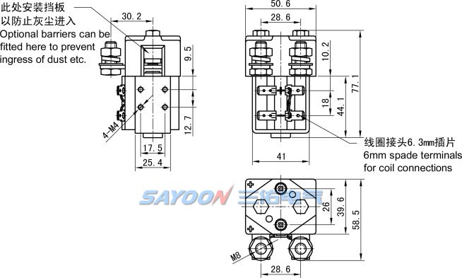 Контактор постоянного тока Sayoon CZWB100A