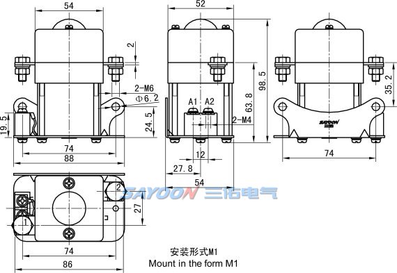 Контактор постоянного тока Sayoon SDC6-150A/10