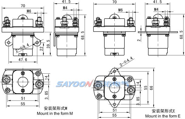 Контактор постоянного тока Sayoon MZJ-100A