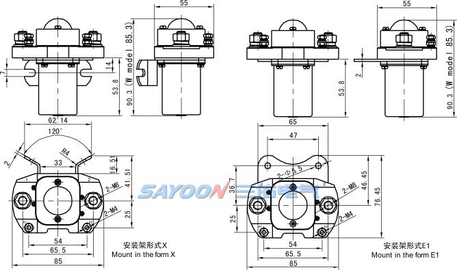 Контактор постоянного тока Sayoon MZJ-200D