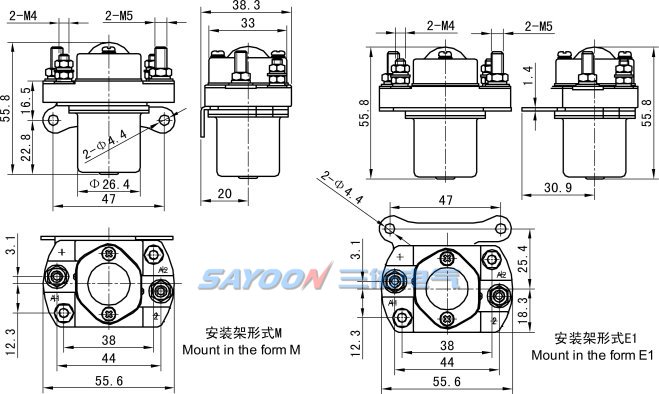 Контактор постоянного тока Sayoon MZJ-50A