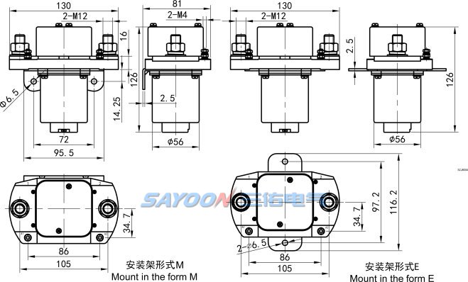 Контактор постоянного тока Sayoon MZJ-800A