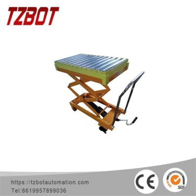 Передвижной подъёмный стол с роликами TZBOT (ручной штабелёр)